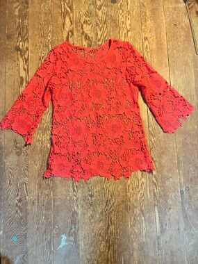 Red Floral Lace Women’s Top